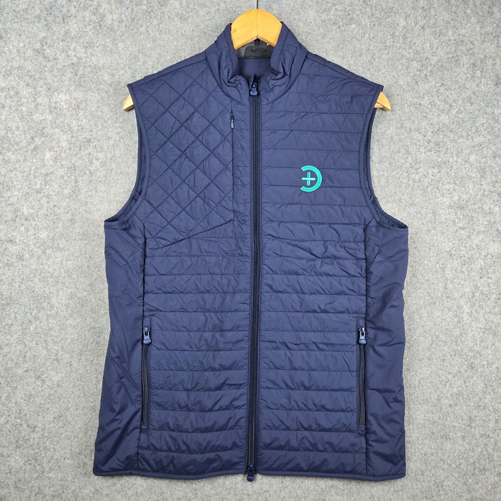 Greyson Yukon Ultralight Hybrid Vest Mens S Navy Blue Quilted Golf Gorpcore Tech